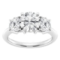 AGI Certified 2 CTW Classic Three-Stone Round Lab Grown Diamond (G-VS) Engagement Ring in 14K White Gold