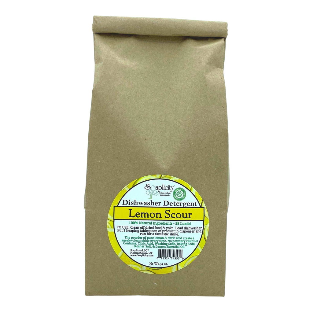 Soaplicity Lemon Scour Dishwasher Detergent - 100% Natural & Effective, 58 Loads