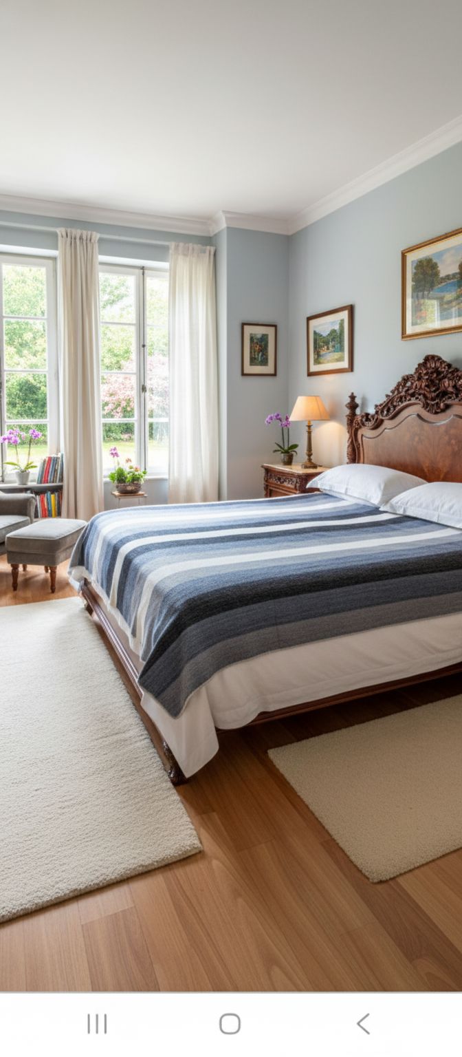Purely Alpaca -Alpaca Bed Blanket - Striped
