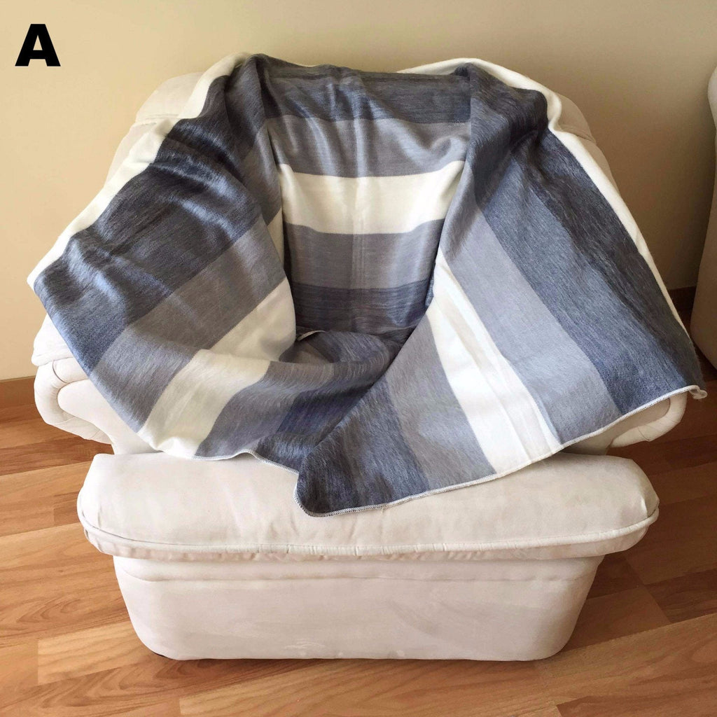 Purely Alpaca -Alpaca Bed Blanket - Striped