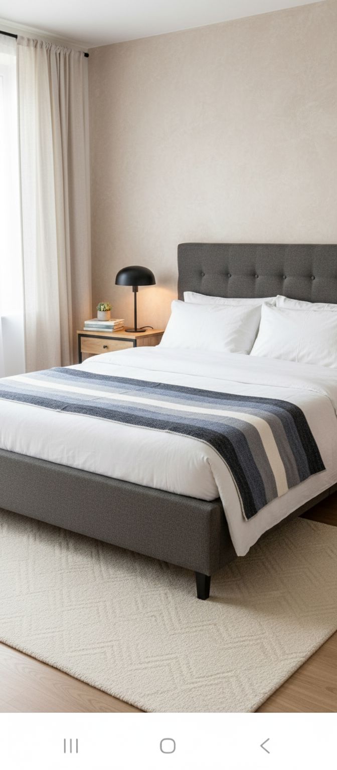 Purely Alpaca -Alpaca Bed Blanket - Striped