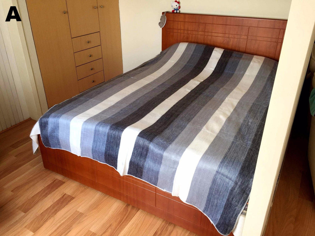 Purely Alpaca -Alpaca Bed Blanket - Striped