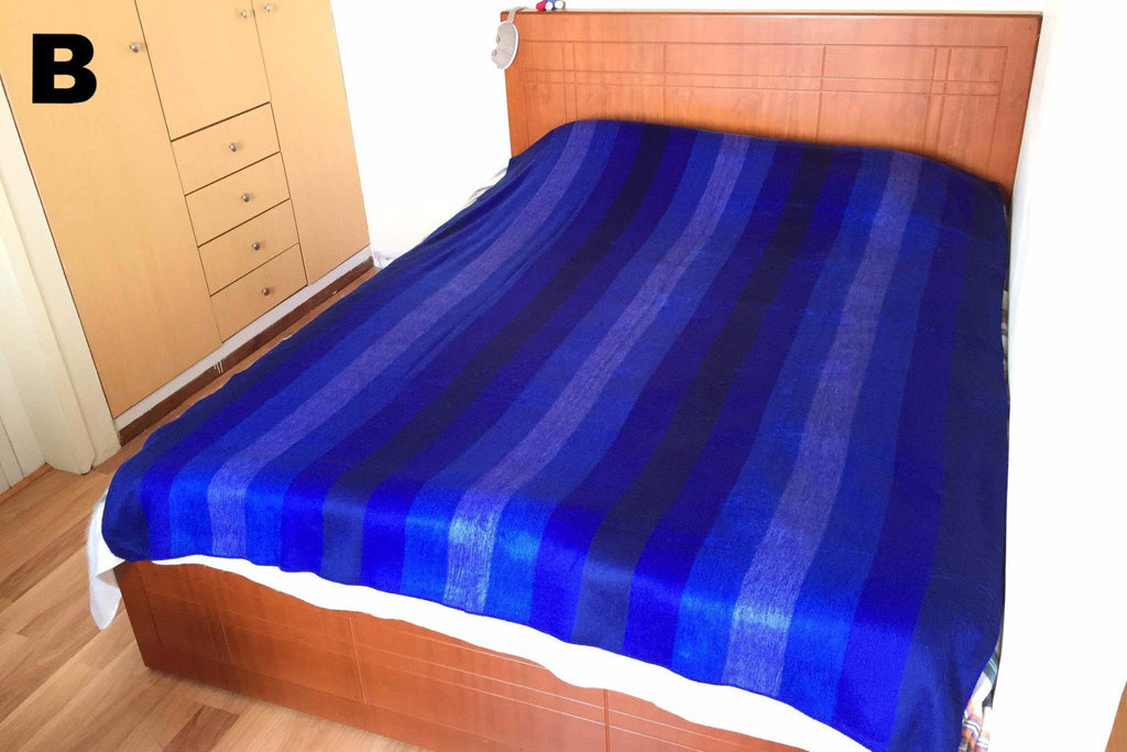 Purely Alpaca -Alpaca Bed Blanket - Striped