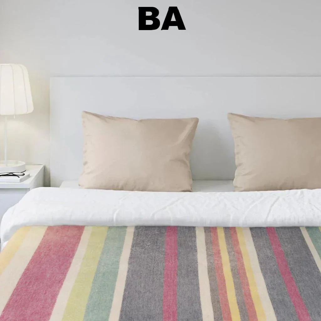Purely Alpaca -Alpaca Bed Blanket - Striped