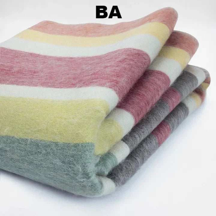 Purely Alpaca -Alpaca Bed Blanket - Striped