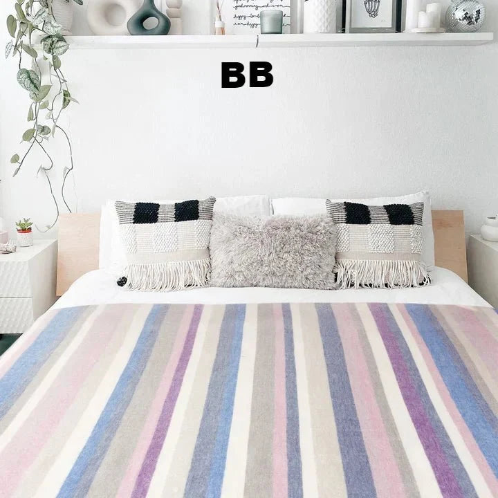 Purely Alpaca -Alpaca Bed Blanket - Striped