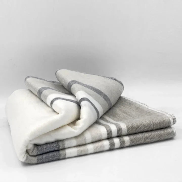 Purely Alpaca -Alpaca Bed Blanket - Striped