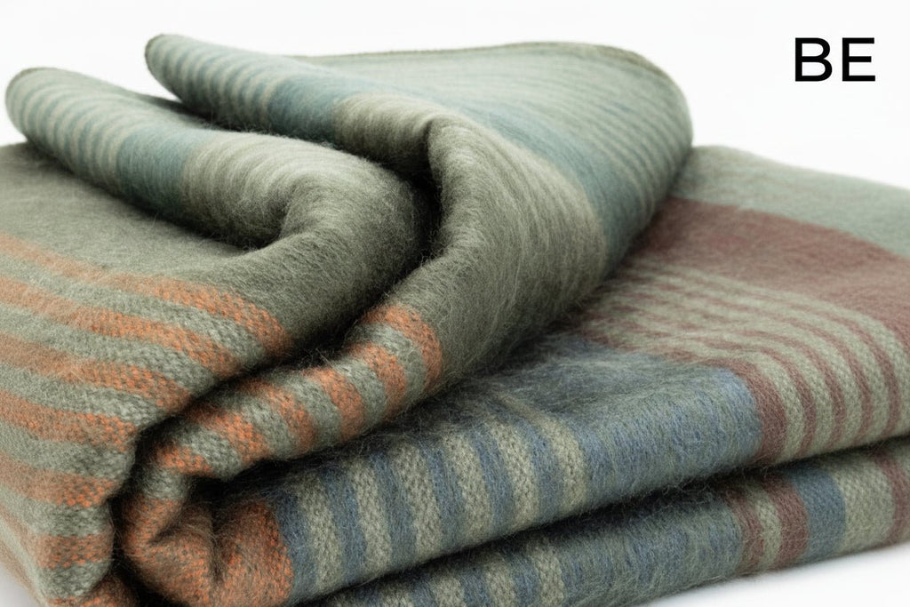 Purely Alpaca -Alpaca Bed Blanket - Striped