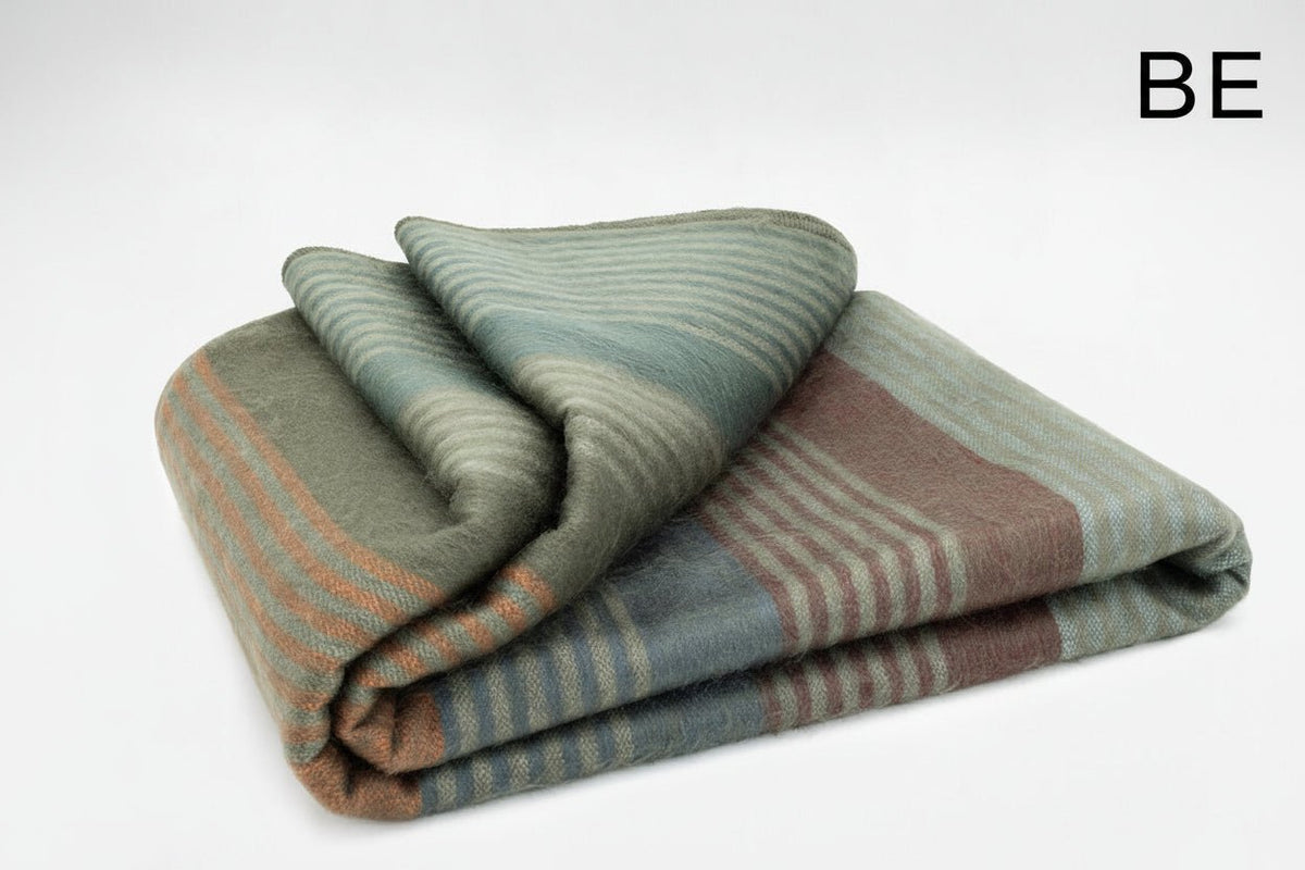 Purely Alpaca -Alpaca Bed Blanket - Striped