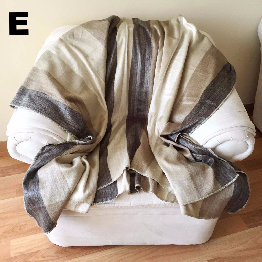 Purely Alpaca -Alpaca Bed Blanket - Striped