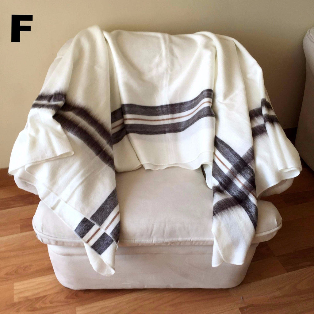 Purely Alpaca -Alpaca Bed Blanket - Striped