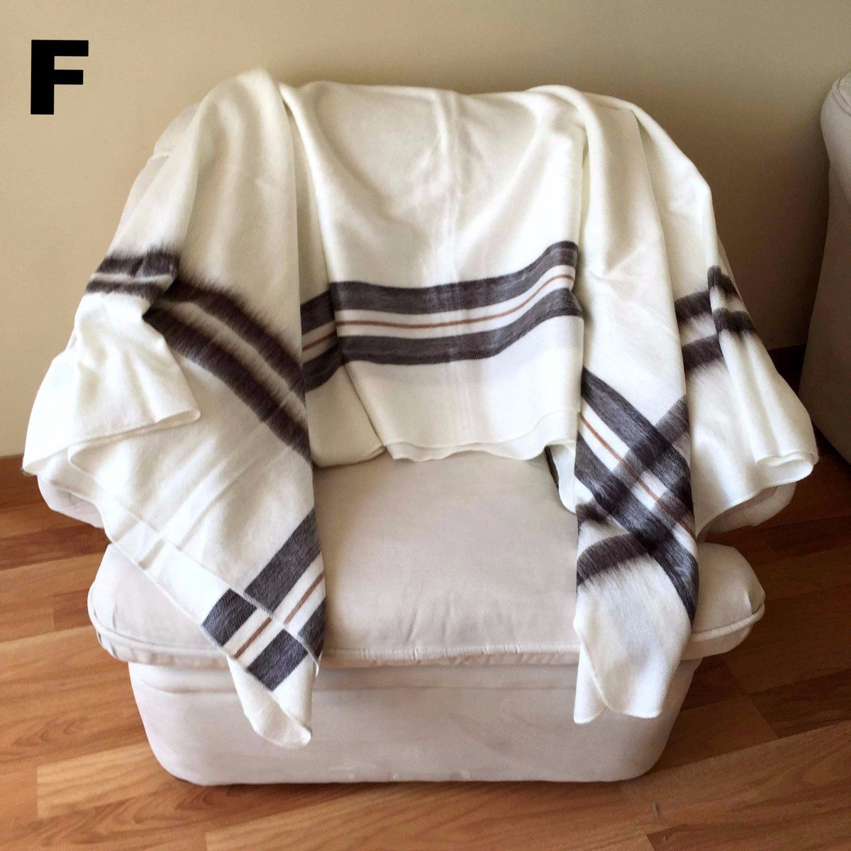 Purely Alpaca -Alpaca Bed Blanket - Striped