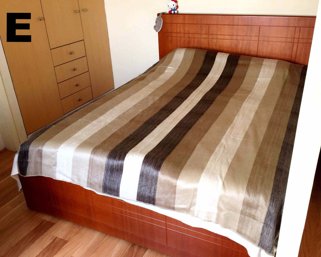 Purely Alpaca -Alpaca Bed Blanket - Striped