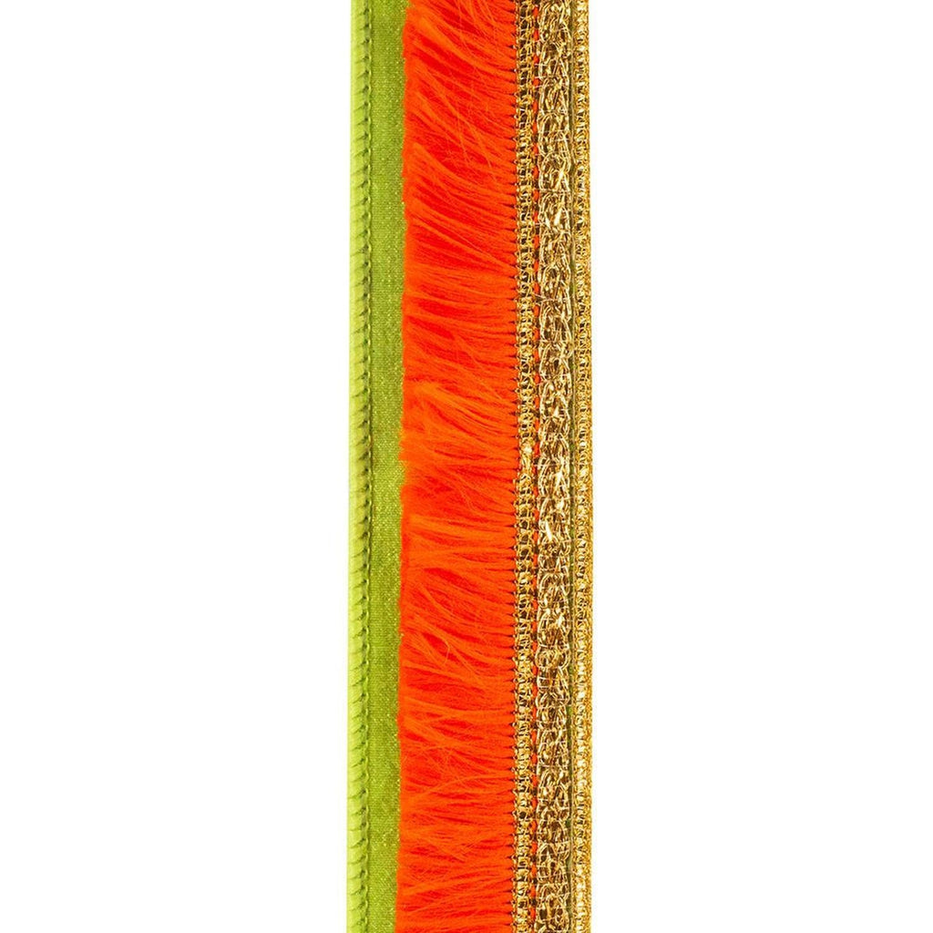 1 inch Orange Fringe Trimming Ribbon: Green (5 Yards)