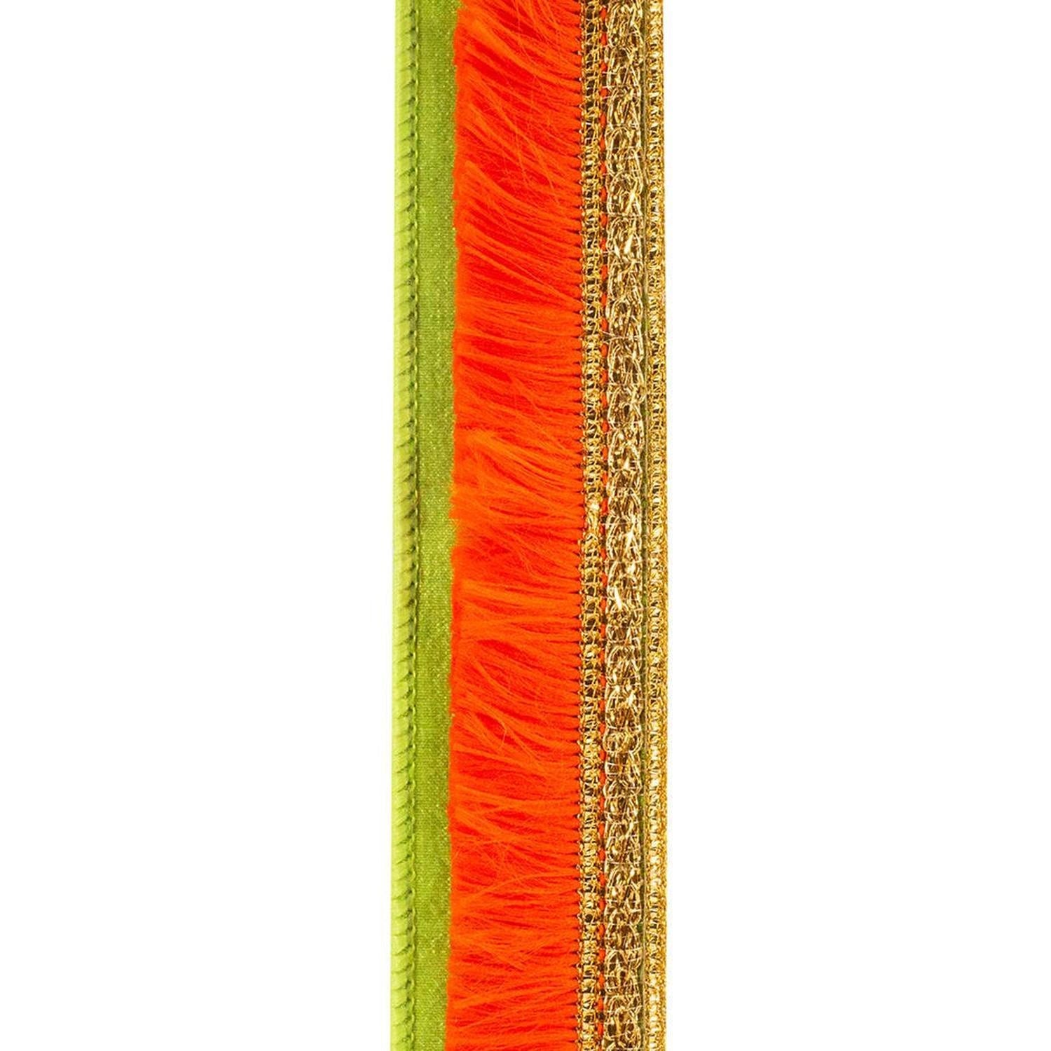 1 inch Orange Fringe Trimming Ribbon: Green (5 Yards)