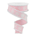 1.5" Snowflake Drift Edge Ribbon: Pale Pink (10 Yards)
