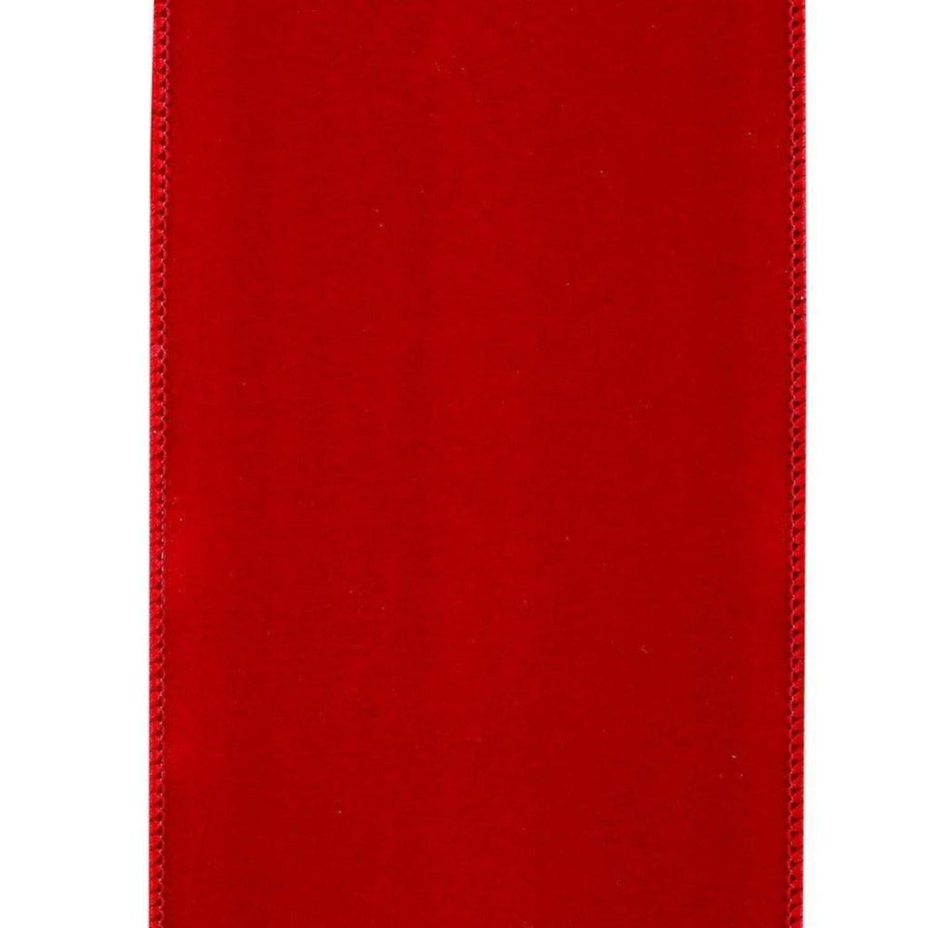 4 inch Value Velvet Ribbon: Scarlet Red (10 Yards)