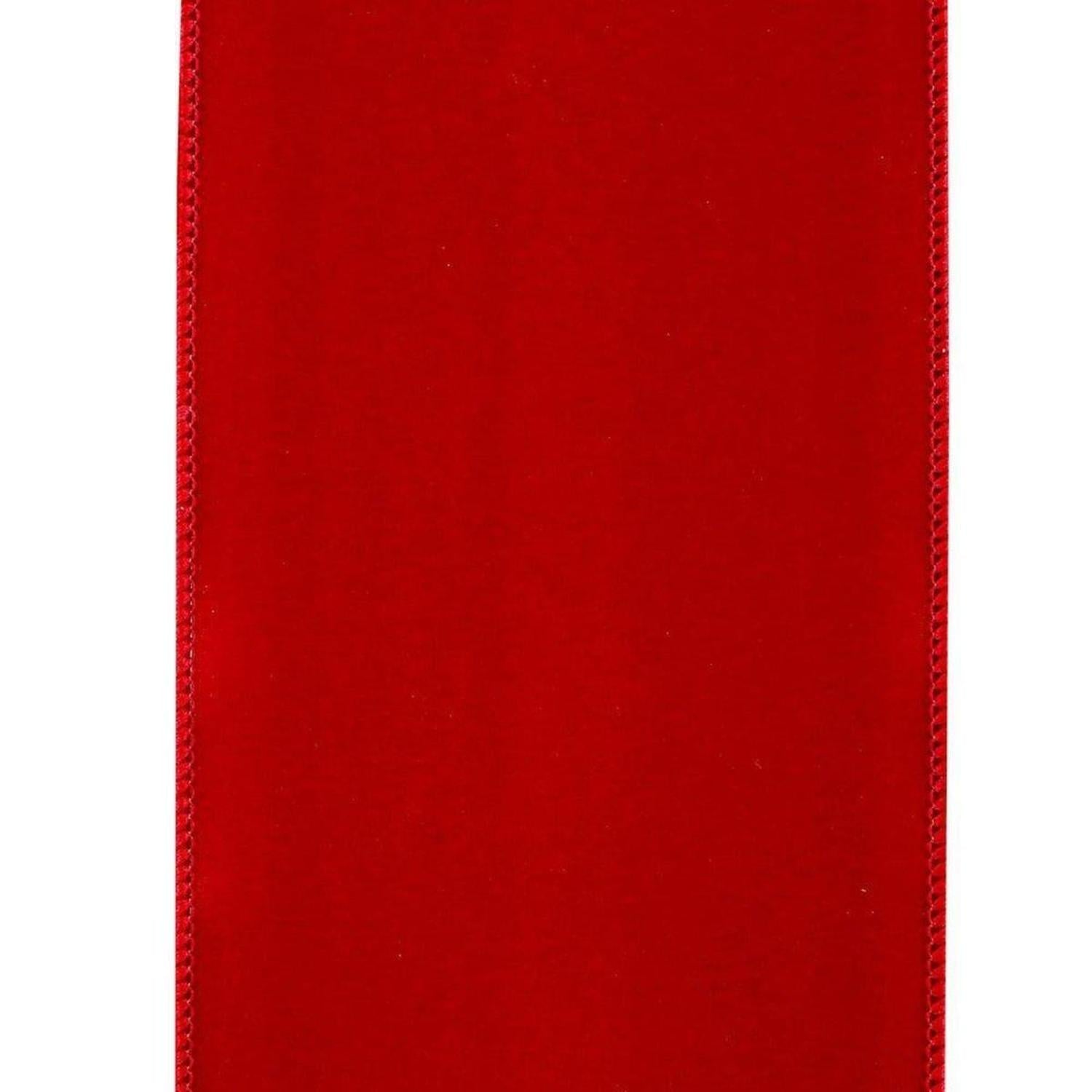 4 inch Value Velvet Ribbon: Scarlet Red (10 Yards)