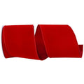 4 inch Value Velvet Ribbon: Scarlet Red (10 Yards)