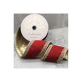 4" Velvet Gold Jewel Ribbon: Red (5 Yards)