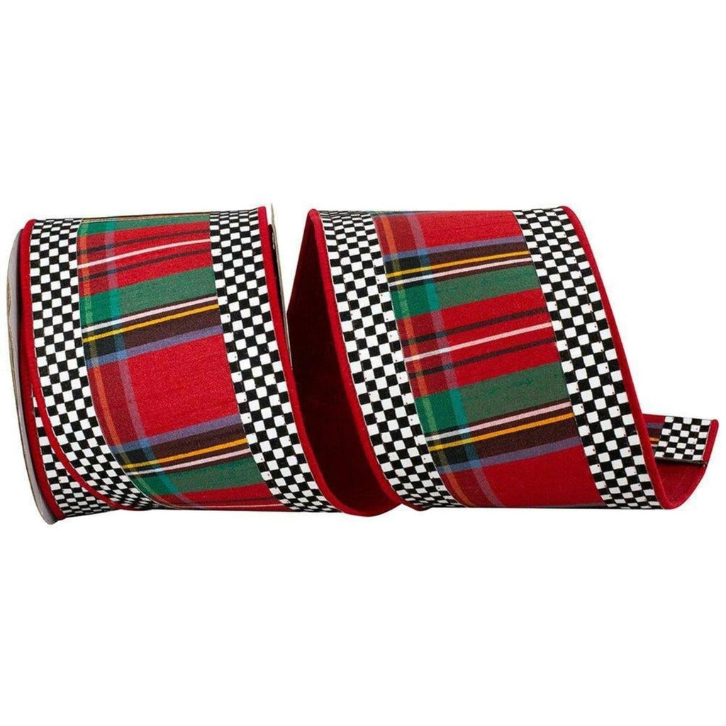 4in Plaid Ticking Tradition Ribbon (5 Yards)