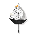 Modern Sailboat Pendulum Wall Clock Nautical Living Room Decor
