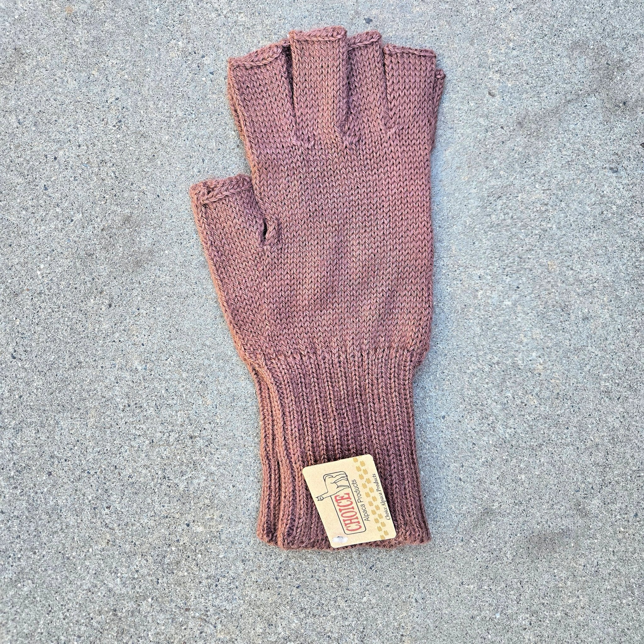 Purely Alpaca Colorful 100% Alpaca Fingerless Knit Alpaca Gloves