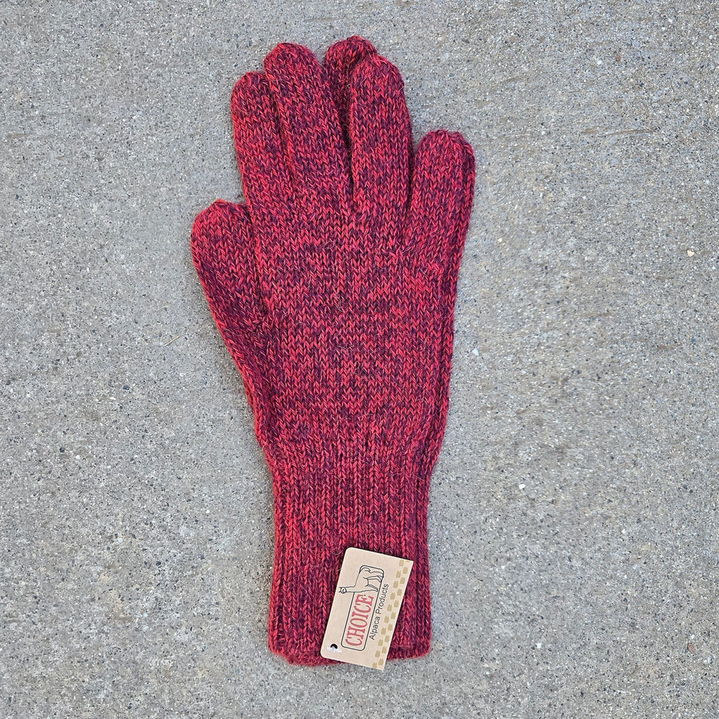 Purely Alpaca Colorful 100% Alpaca Full Fingered Knit Alpaca Gloves
