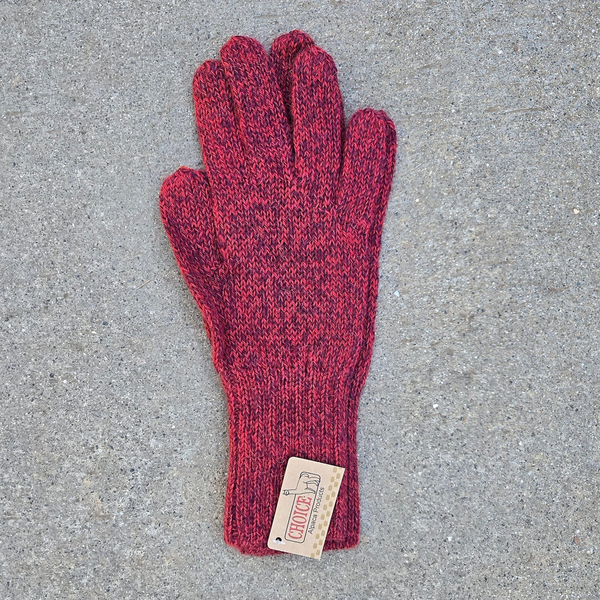 Purely Alpaca Colorful 100% Alpaca Full Fingered Knit Alpaca Gloves