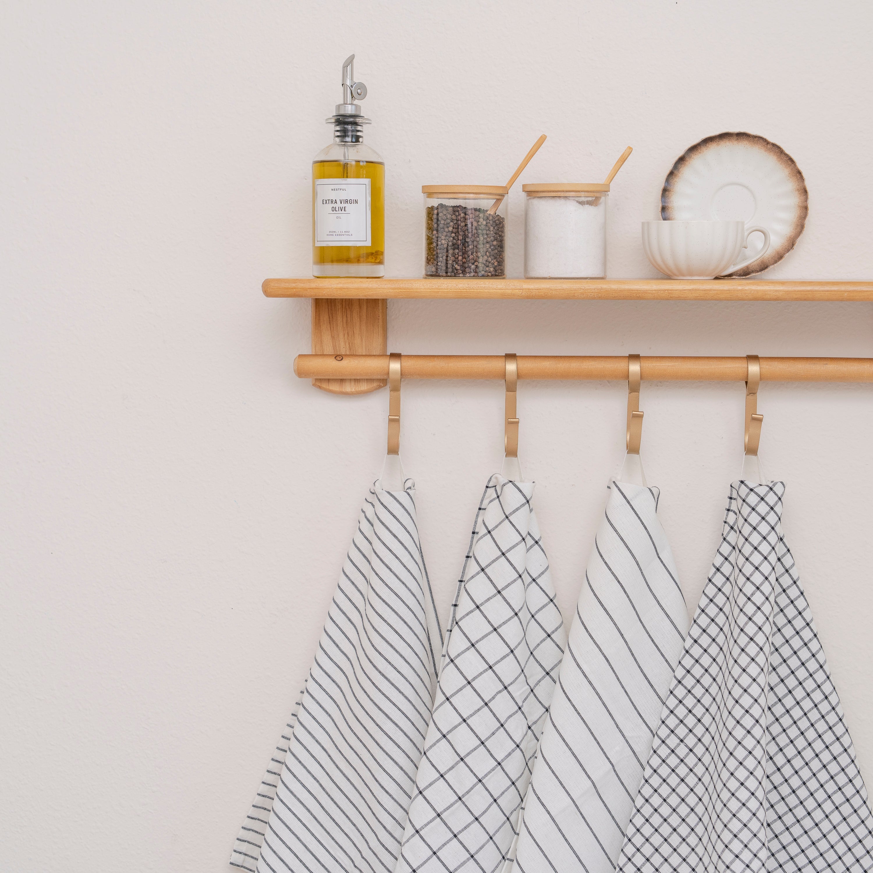 Organic Cotton Mart Stripe & Check Kitchen Towel Set