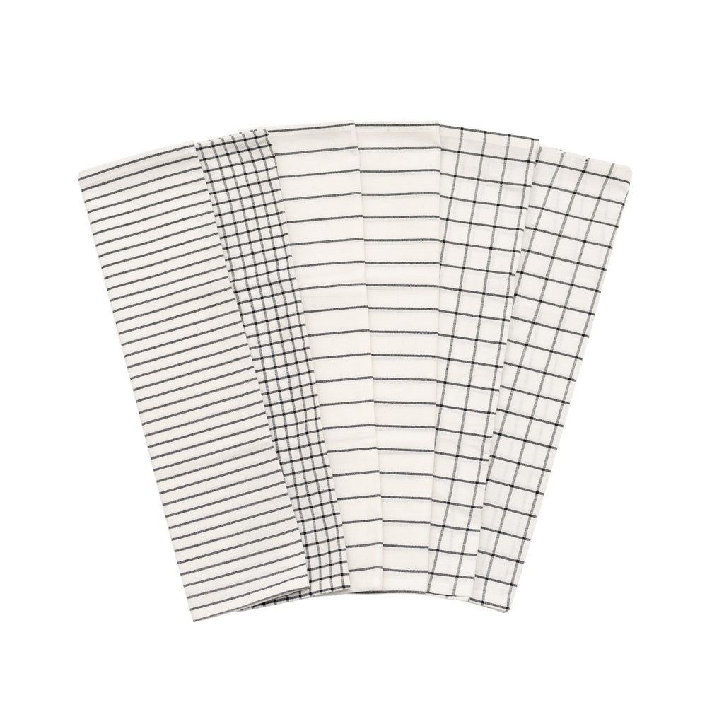 Organic Cotton Mart Stripe & Check Kitchen Towel Set