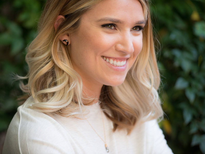 Moonbeam + Stardust Studs - Black Agate