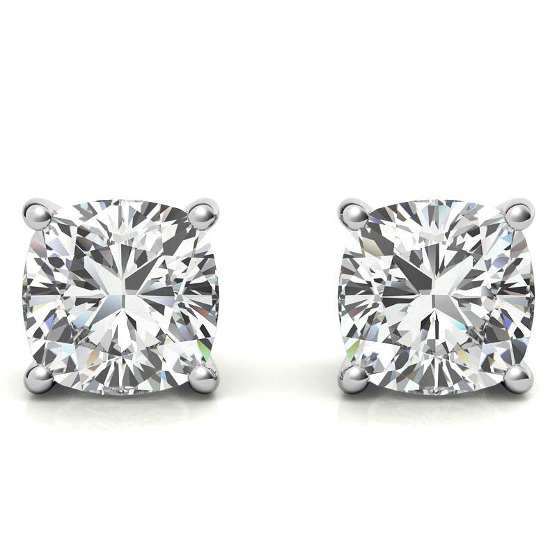 Lab-Grown Diamond Stud Earrings – G/VS Clarity – 14k White Gold Over Sterling Silver – 0.25 to 1.00 CTW