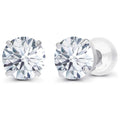 1.00 CTW Genuine Certified Moissanite Stud Earrings in Solid 14K White or Yellow Gold