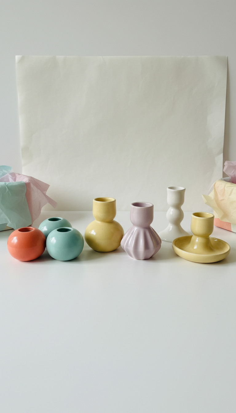Pastel Ceramic Candle Holder