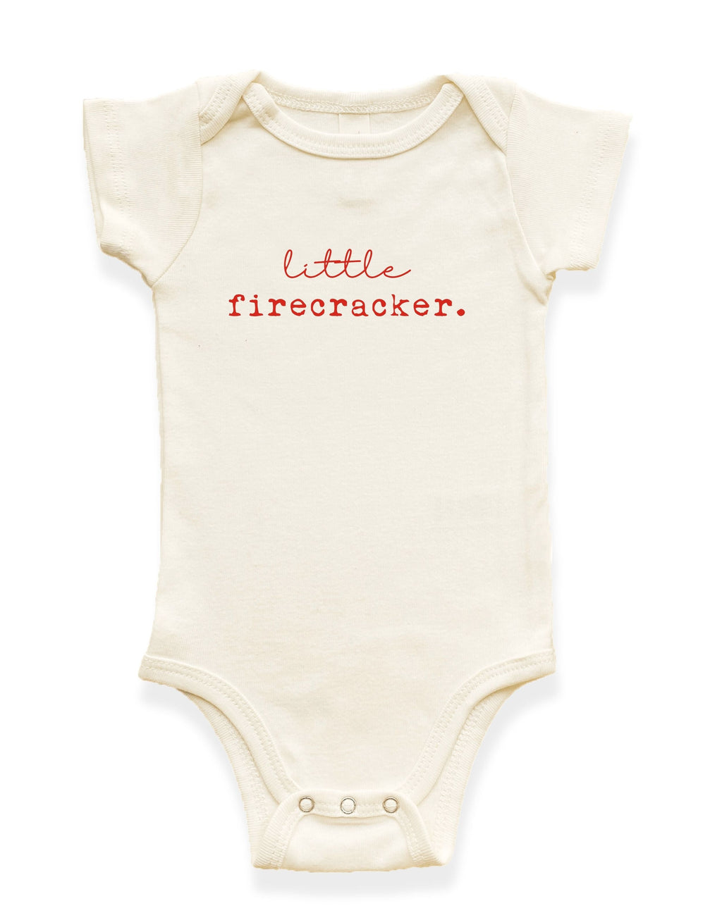 Little Firecracker Organic Cotton Short Sleeve Baby Bodysuit