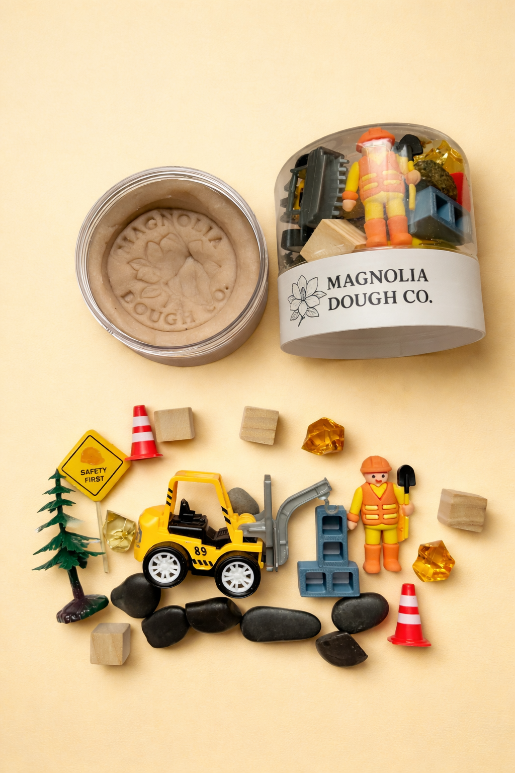 Magnolia Dough Co. Construction Sensory Play Dough Jar