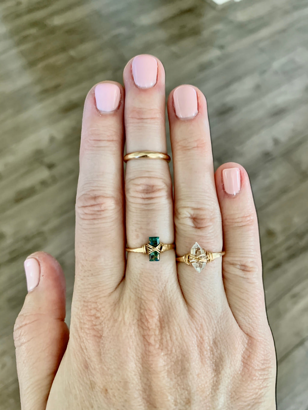 Saressa Designs Herkimer Diamond Caged Ring