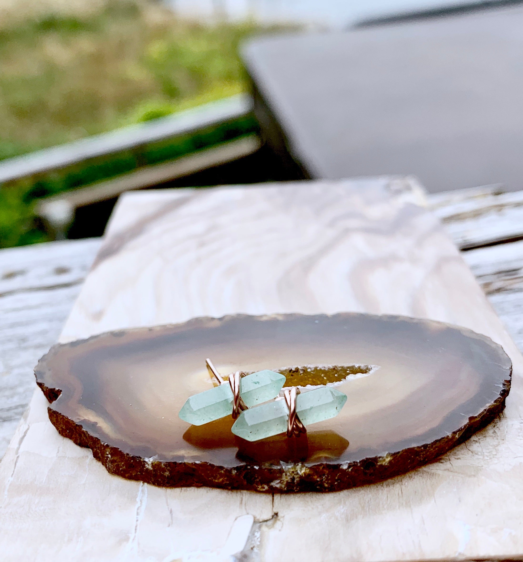 Crest Studs - Aventurine