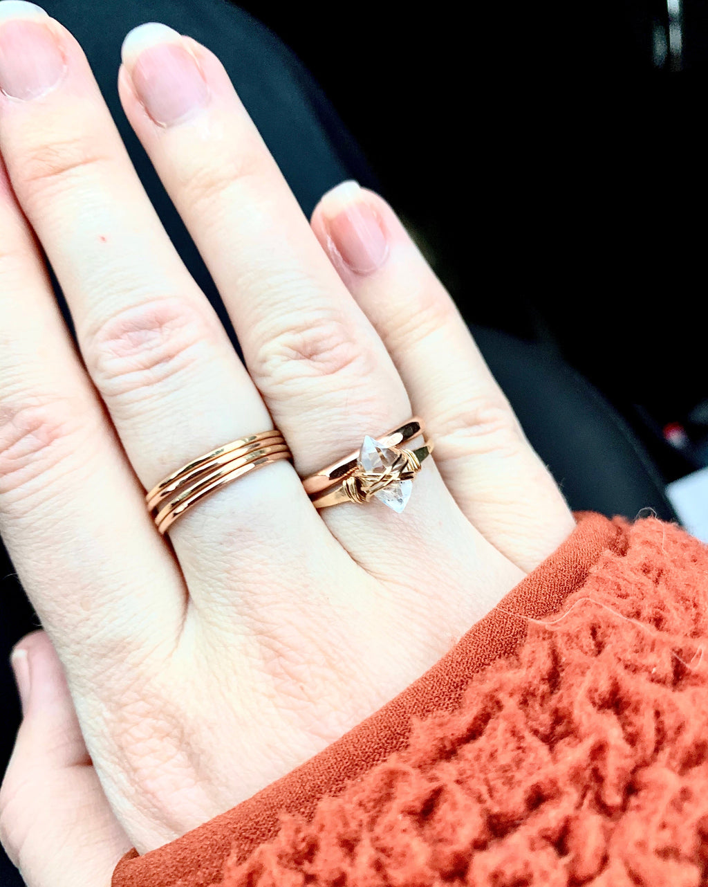 Saressa Designs Herkimer Diamond Caged Ring