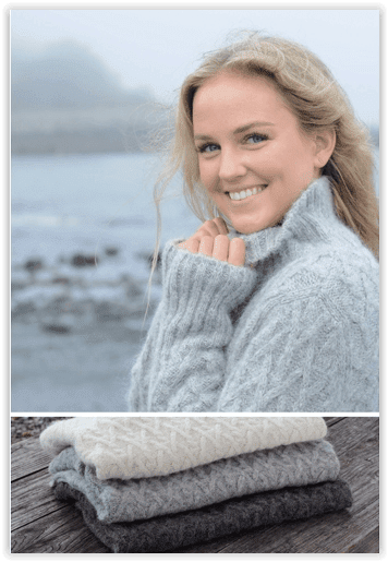 Lattice Cable Mock Sweater
