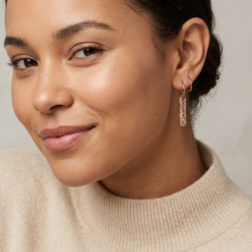 Saressa Designs Blossom Bar Huggie Hoops