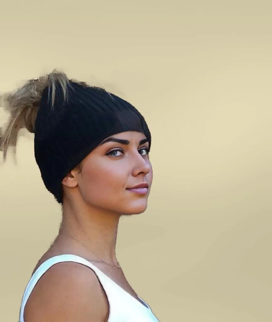 Purely Alpaca Messy Bun Alpaca Hat