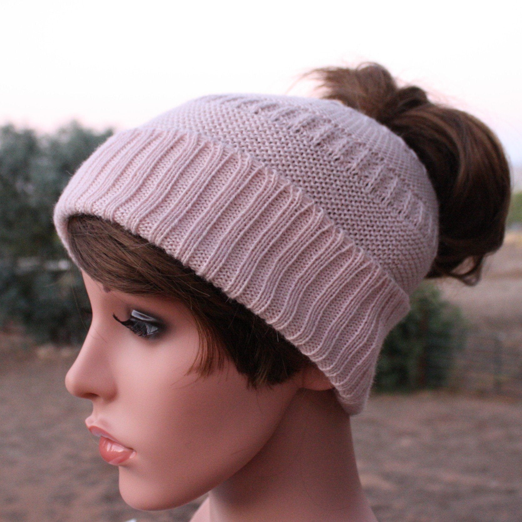 Purely Alpaca Messy Bun Alpaca Hat