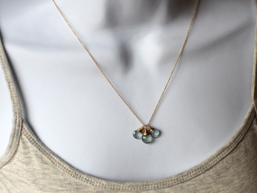 Saressa Designs Garnet Trio Necklace