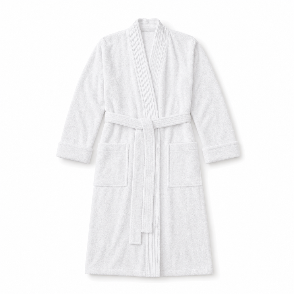 Turkish Cotton Terry Cloth Pleated Bathrobe