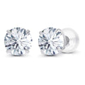 2.00 CTW Round CZ Stud Earrings in 14K White or Yellow Gold – Handcrafted Luxury