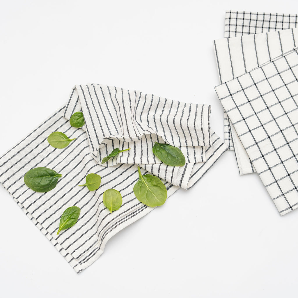 Organic Cotton Mart Stripe & Check Kitchen Towel Set