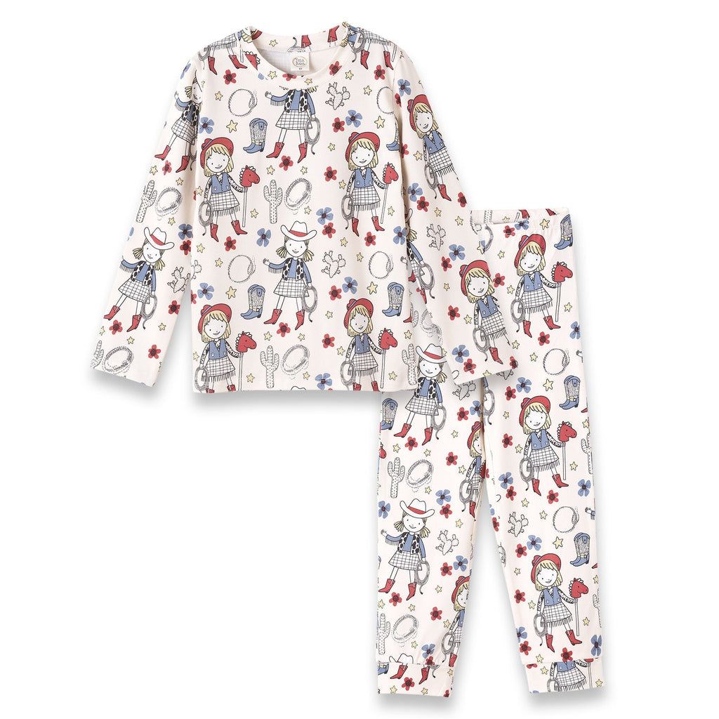 Girl's Cowgirl Western Bamboo Pajama Set 10Y & 12Y
